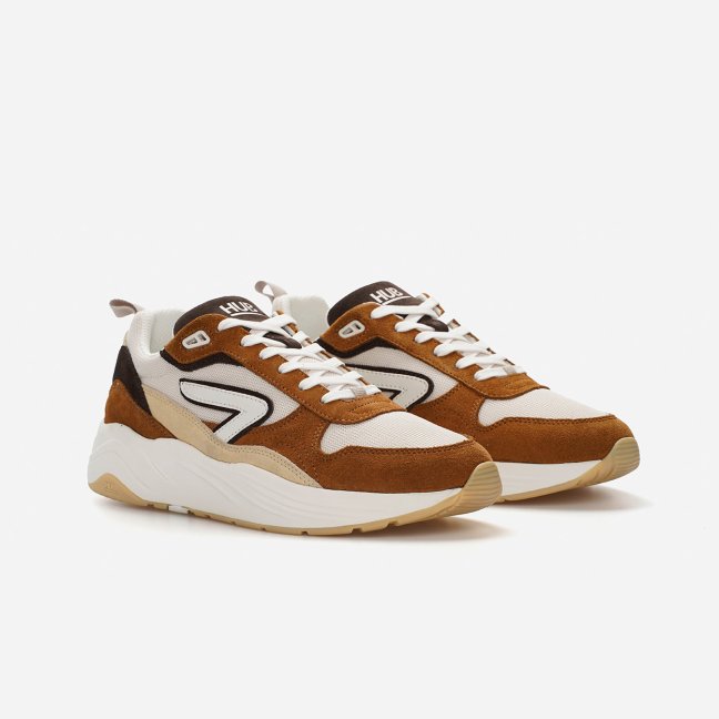 HUB Glide Light Beige/Off White/Cognac